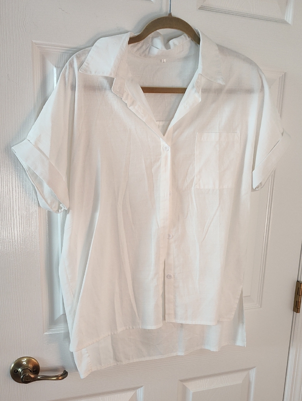 Source Unknown White Short Sleeve Button-Down Shirt